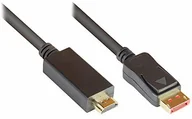 Kable - Good Connections Premium DisplayPort 1.4 na HDMI 2.0 kabel przyłączeniowy/adapter 4 K/UHD @60 Hz kabel adapterowy potrójne ekranowanie, pozłacane styki przewodnik miedziany czarny 2 m DP14-HDMI - miniaturka - grafika 1