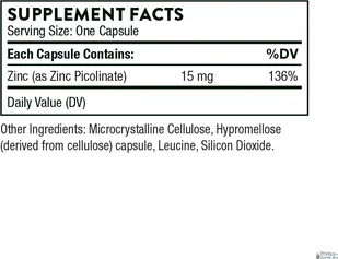 THORNE RESEARCH THORNE Cynk Pikolinowy - 15mg - Witaminy i minerały dla sportowców - miniaturka - grafika 2