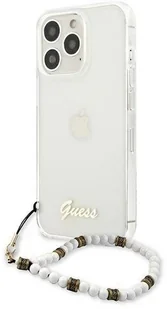Guess GUHCP13LKPSWH iPhone 13 Pro / 13 6,1" Transparent hardcase White Pearl GUE001787-0 - Etui i futerały do telefonów - miniaturka - grafika 4