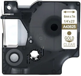 Dymo Taśma do D1 43625 6/7 Przeźroczysta/Złoty - Papier do drukarek - miniaturka - grafika 3