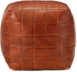 vidaXL vidaXL Puf, brąz tan, 40x40x40 cm, prawdziwa kozia skóra - Pufy i podnóżki - miniaturka - grafika 3