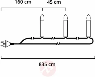 KonstSmide Łańcuch o dł. 9,75 m z wewn. górnymi żarów., 16pkt - Ozdoby bożonarodzeniowe - miniaturka - grafika 3