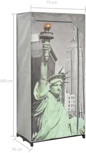 vidaXL vidaXL Szafa Nowy Jork, 75x45x160 cm, tkanina - Szafy - miniaturka - grafika 8