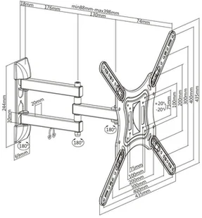 Acoustique Quality VisiOn AQ BR44AM AQBR44AM) Uchwyt ścienny do telewizora 23"-55" - Uchwyty do telewizora - miniaturka - grafika 2
