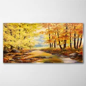 Obrazy i zdjęcia - PL Coloray Obraz Szklany Malarstwo Jesień Las 140x70cm - miniaturka - grafika 1