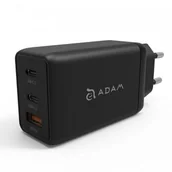 Ładowarki do telefonów - Adam Elements Ładowarka sieciowa Adam Elements Omnia F6 USB-C 65W PD 3.0 QC 3.0, czarna + kabel 4710343471769 - miniaturka - grafika 1