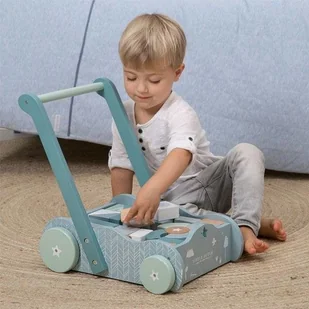 Little Dutch DREWNIANY WÓZEK do pchania z klockami niebieski Little Dutch LD4415 - Pchacze Little Dutch DREWNIANY WÓZEK do pchania z klockami niebieski Little Dutch LD4415 - Pchacze - miniaturka - grafika 3