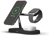 Ładowarki do telefonów - TECH-PROTECT indukcyjna A12 3w1 MagSafe 15 W Czarna | - miniaturka - grafika 1