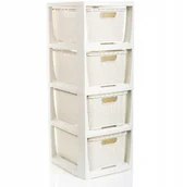 Szafki łazienkowe - Regał łazienkowy z koszykami rattan szafka stojąca - miniaturka - grafika 1