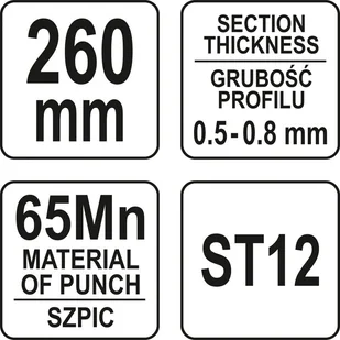 YATO SZCZYPCE DO ŁĄCZENIA PROFILI L-260 MM YT-51312 - Kombinerki i obcęgi - miniaturka - grafika 4