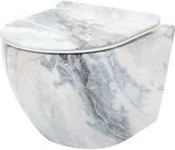 Miski WC - Rea Łazienka z wyobraźnią Misa WC Carlos Slim Granit Biała Bezrantowa Podwieszana C8002 - miniaturka - grafika 1