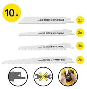 TROTEC Zestaw brzeszczotów do piły szablastej drewno/metal/plastik, 10-częściowy - Brzeszczoty - miniaturka - grafika 2