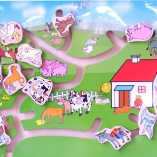 Brimarex Drewno Drewniany Labirynt Farma ZB-7714 - Klocki - miniaturka - grafika 2