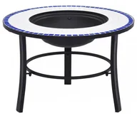 Paleniska ogrodowe - Okrągłe wysokie palenisko ogrodowe biało-niebieskie L9-G67 - miniaturka - grafika 1