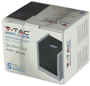 v-tac Oprawa V-TAC GIPS BETON GU10 Natynkowy Kwadrat Szary/Chrom VT-860 - Oprawy, klosze i abażury - miniaturka - grafika 3