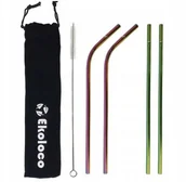 Słomki do napojów - EKOLOCO Słomki do Picia Wielokrotnego Użytku Metalowe, Ekoloco,  4 szt - miniaturka - grafika 1