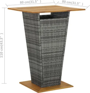 vidaXL 3-cz zestaw mebli barowych do ogrodu szary 3064869 - Pozostałe meble ogrodowe - miniaturka - grafika 7