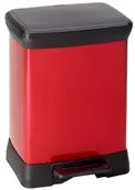 Akcesoria łazienkowe - Curver 203289 kosz na śmieci z pedałem, prostokątne, metal/tworzywo sztuczne, czerwony, 39 x 29 x 51 cm, 30 L 203289 - miniaturka - grafika 1