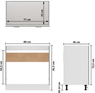 vidaXL Szafka kuchenna, szarość betonu, 80x46x81,5 cm, płyta wiórowa 801200 - Szafki kuchenne - miniaturka - grafika 13