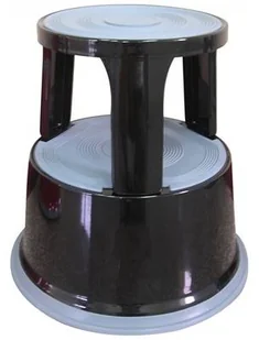 Q-Connect Taboret biurowy mobilny, metalowy, czarny KF04845 - Podnóżki, podpórki, podkładki - miniaturka - grafika 2