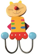 Wyposażenie pokoiku dziecięcego - Bino Drewniany wieszak kotek 9987133 - miniaturka - grafika 1