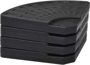 vidaXL Podstawa pod parasol w formie wachlarza, 4 elementy, czarna vidaXL - Parasole ogrodowe - miniaturka - grafika 3