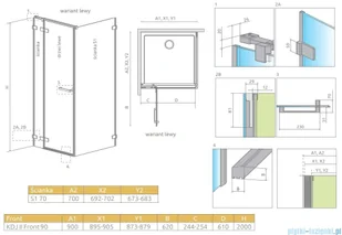 Radaway Arta Kdj II 90x70 lewa przejrzyste 386455-03-01L/386040-03-01L/386019-03-01 - Kabiny prysznicowe Radaway Arta Kdj II 90x70 lewa przejrzyste 386455-03-01L/386040-03-01L/386019-03-01 - Kabiny prysznicowe - miniaturka - grafika 2