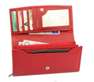 PolskaGalanteria.pl Portfel Damski PolskaGalanteria Długi Suwak Skóra Naturalna Lakierowana Klapka Wzór III KP D402 - Portfele - miniaturka - grafika 5