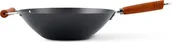 Woki - NoName Patelnia patelnia wok z drewnianą rączką 35 cm stal/drewno czarny/brązowy twm_592437 - miniaturka - grafika 1