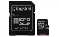 Karty pamięci - Kingston Micro SD Class 10 Gen2 + adapter 64GB (SDC10G2/64GB) - miniaturka - grafika 1