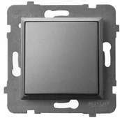 Wyłączniki światła i elektryczne - Ospel Łącznik jednobiegunowy Szary mat Aria - ŁP-1U/m/70 - miniaturka - grafika 1