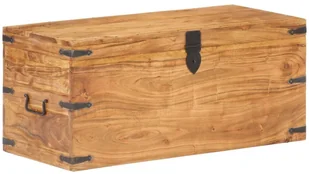 Lumarko Skrzynia, 90x40x40 cm, lite drewno akacjowe - Inne meble do salonu - miniaturka - grafika 8