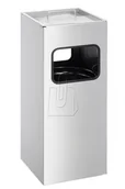 Kosze na śmieci - Durable Kosz z popielnicą kwadratowy 17L srebrny 333123 - miniaturka - grafika 1