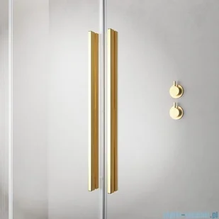 Radaway Furo Gold Ścianka Walk-in 80x200 cm prawa profile złote szkło przezroczyste 10106438-09-01R+10110394-01-01 - Ścianki i drzwi prysznicowe - miniaturka - grafika 6