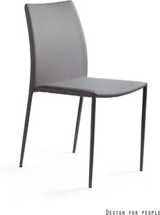 Unique Krzesło DESIGN szare w całości tapicerowane sztaplowane DES-PVC-8 - Krzesła - miniaturka - grafika 2