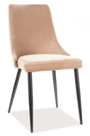 Krzesła - Signal Krzesło PIANO VELVET czarne nogi, beż aksamit BLUVEL 28 - miniaturka - grafika 1