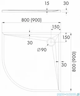 Schedpol Schedline Collection Schedline Libra White 80x80 L4O-8080 - Brodziki prysznicowe - miniaturka - grafika 3
