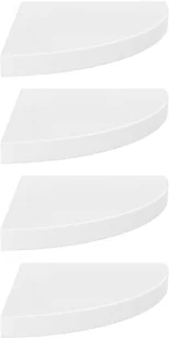 vidaXL vidaXL Narożne półki ścienne, 4 szt., połysk, białe, 35x35x3,8 cm, MDF - Półki do salonu - miniaturka - grafika 3