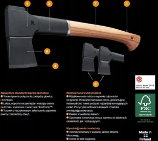 Fiskars splitting ax north N12 1051144 - Pozostałe narzędzia ogrodowe - miniaturka - grafika 6