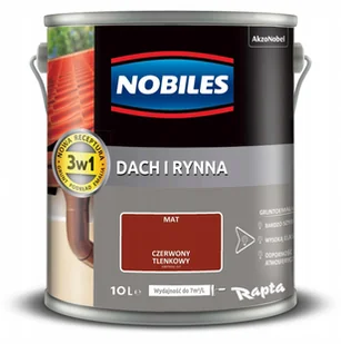Nobiles Emalia Dach i Rynna czerwony tlenkowy 10 l - Farby do metalu - miniaturka - grafika 2
