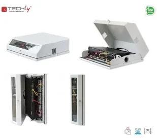 Techly Pro TechlyPro Płaska szafka wisząca 19 6U + 3U ze szklanym okienkiem szara (101768) - Szafy rack - miniaturka - grafika 2