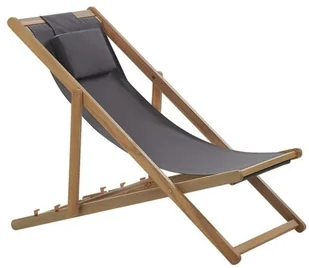 Beliani Leżak ogrodowy szary AVELLINO - Leżaki ogrodowe - miniaturka - grafika 2