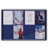 Gabloty - Nobo 1902566 Szklana materiałowa gablota wewnętrzna 12 x A4 Niebieski 1902566 - miniaturka - grafika 1