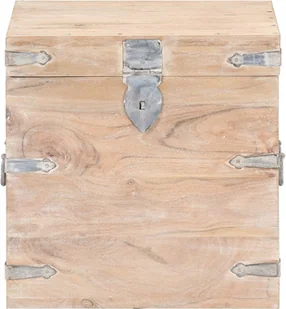 vidaXL Skrzynia, 40x40x40 cm, lite drewno akacjowe vidaXL - Pudła i pojemniki do przechowywania - miniaturka - grafika 5