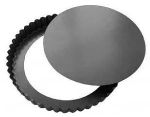 DE BUYER Forma okrągła z ruchomym dnem 28x28x3 cm, czarna - Formy do ciast - miniaturka - grafika 2