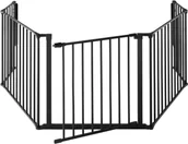 Akcesoria kominkowe - tectake Bramka bezpieczeństwa Agni - czarny 403569 - miniaturka - grafika 1