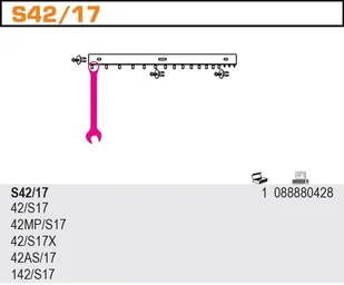 BETA UCHWYT DO KLUCZY PŁASKO-OCZKOWYCH S42 8888/S42/17 - Pozostałe wyposażenie warsztatu - miniaturka - grafika 2