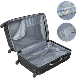 tectake Zestaw walizek ABS 4 częściowy - czarny 402024 - Walizki - miniaturka - grafika 5