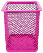 Pojemniki biurowe - D.Rect Metalowy prostokątny pojemnik na długopisy | pojemnik na długopisy z drutu | pojemnik na długopisy z siatki | wielofunkcyjny kubek na długopisy, różowy 110849 - miniaturka - grafika 1