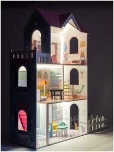 Mamabrum XXL Największy drewniany domek dla lalek 123 cm podświetlany LED taras akcesoria ogródek DOMEK W06A379 - Domki dla lalek Mamabrum XXL Największy drewniany domek dla lalek 123 cm podświetlany LED taras akcesoria ogródek DOMEK W06A379 - Domki dla lalek - miniaturka - grafika 13